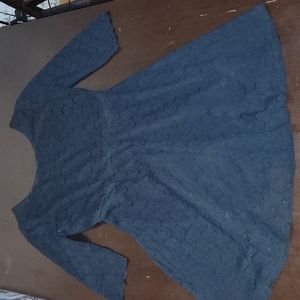 Midi Dress Eyelet Overlay Scalloped Sleeve Goth Fairy Witchycore Whimsigoth Emo